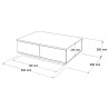 Tavolino bianco basso da salotto con 2 ante in legno 90x60cm Tynne Scelta