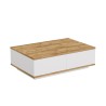 Tavolino bianco basso da salotto con 2 ante in legno 90x60cm Tynne Vendita