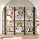 Libreria a parete design moderno metallo scaffali legno 220x34x180cm Batuan Offerta