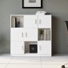 Mobile ufficio multiuso libreria 6 ante bianco 120x38x122cm Kaspar Saldi