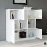 Mobile ufficio multiuso libreria 6 ante bianco 120x38x122cm Kaspar Sconti
