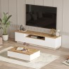 Set mobile TV 3 ante + tavolino basso bianco legno design moderno Award Offerta