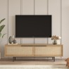 Mobile TV d’appoggio 160x36cm in legno 2 ante effetto rattan Bayeaux Offerta
