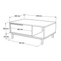 Tavolino salotto 90x60cm in legno anta contenitore effetto rattan Micheau Stock
