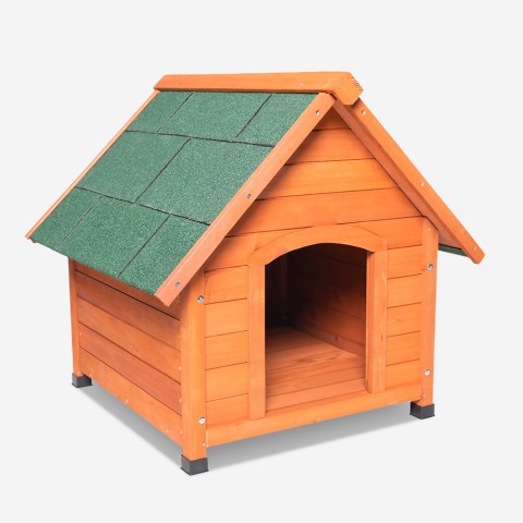 Cuccia cani in legno casetta da esterno taglia media 85x101x85 Linus Promozione