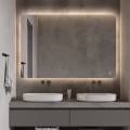Specchio da bagno moderno luci led retroilluminato 75x100cm Strokkur XL Promozione