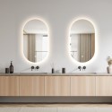 Specchio bagno moderno retroilluminato ovale 50x80cm luci led Konughs M Offerta