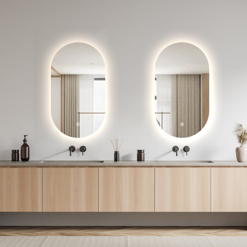  Konughs M: Specchio Bagno Moderno Retroilluminato Ovale 