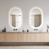 Specchio bagno moderno retroilluminato ovale 50x80cm luci led Konughs M Offerta