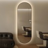 Specchio ovale da parete soggiorno 65x170cm retroilluminato cornice Reyk Offerta