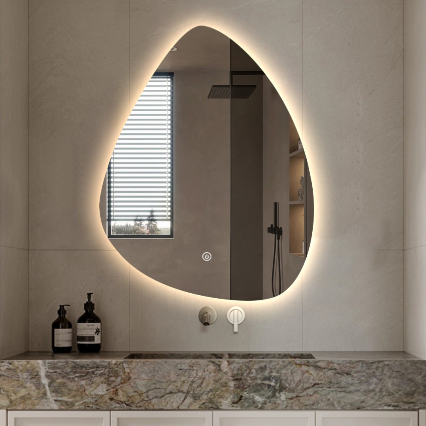  Vmidura L: Specchio Da Bagno a goccia Retroilluminato 