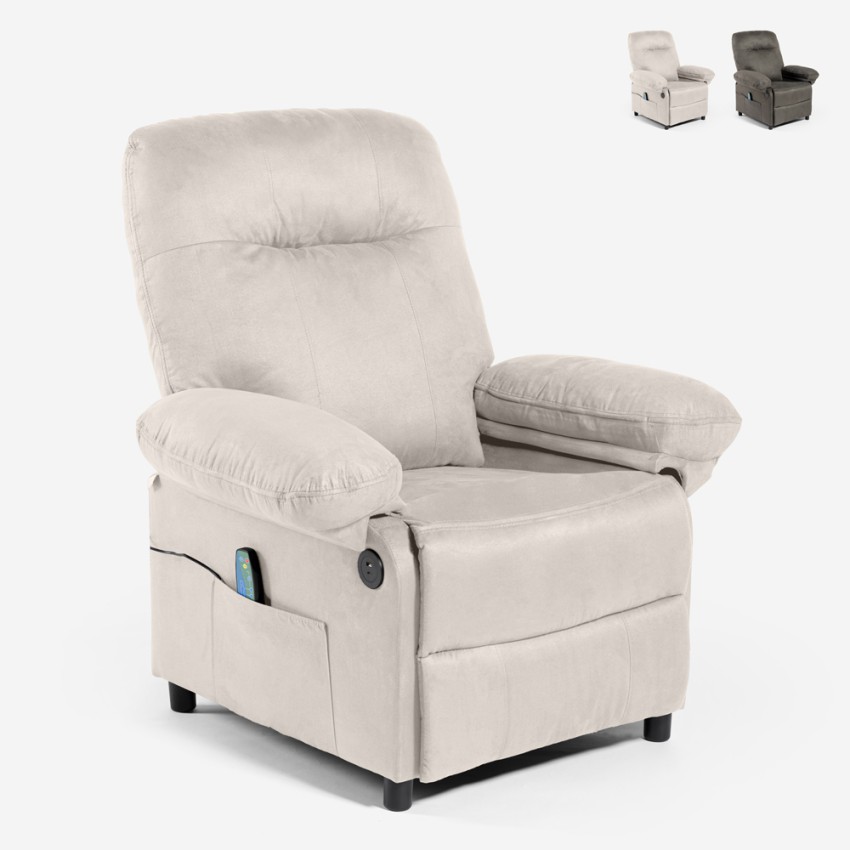 Poltrona relax reclinabile massaggiante USB con poggiapiedi Noemi Modello Poltrona relax reclinabile massaggiante USB con poggiapiedi Noemi Modello