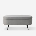 Pouf contenitore poggiapiedi in velluto panca ingresso design Renoir Modello