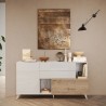 Madia cucina soggiorno 2 ante 2 cassetti legno bianco 181x42x94cm Kamie 
