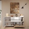 Madia cucina soggiorno 2 ante 2 cassetti legno bianco 181x42x94cm Kamie 