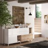 Madia cucina soggiorno 2 ante 2 cassetti legno bianco 181x42x94cm Kamie Sconti