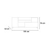 Madia cucina soggiorno 2 ante 2 cassetti legno bianco 181x42x94cm Kamie 