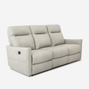 Divano 3 posti relax reclinabile manuale similpelle moderno grigio Kiros Saldi