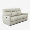 Divano 3 posti relax reclinabile manuale similpelle moderno grigio Kiros Saldi