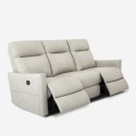 Divano 3 posti relax reclinabile manuale similpelle moderno grigio Kiros Catalogo