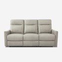 Divano 3 posti relax reclinabile manuale similpelle moderno grigio Kiros Scelta