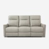 Divano 3 posti relax reclinabile manuale similpelle moderno grigio Kiros Scelta