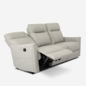 Divano 3 posti relax reclinabile manuale similpelle moderno grigio Kiros Caratteristiche