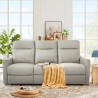 Divano 3 posti relax reclinabile manuale similpelle moderno grigio Kiros 