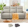 Divano 3 posti relax reclinabile manuale similpelle moderno grigio Kiros Vendita