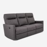 Divano 3 posti relax reclinabile manuale similpelle moderno grigio Kiros Offerta