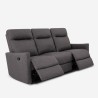Divano 3 posti relax reclinabile manuale similpelle moderno grigio Kiros Sconti