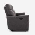Divano 3 posti relax reclinabile manuale similpelle moderno grigio Kiros Misure