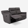 Divano 3 posti relax reclinabile manuale similpelle moderno grigio Kiros Modello