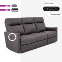 Divano 3 posti relax elettrico reclinabile 2 USB in similpelle Jovit Catalogo