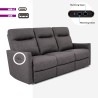 Divano 3 posti relax elettrico reclinabile 2 USB in similpelle Jovit Catalogo