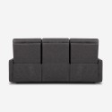 Divano 3 posti relax reclinabile manuale similpelle moderno grigio Kiros Costo