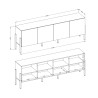 Mobile porta TV soggiorno 4 ante beige design moderno 200x40x69cm Givre Sconti