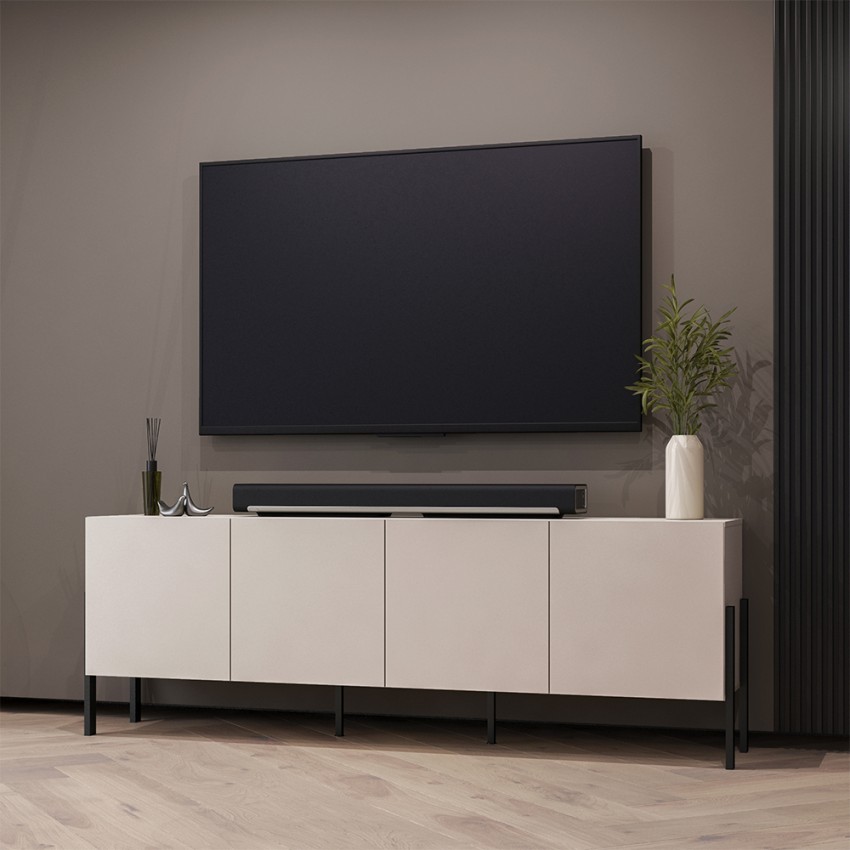 Mobile porta TV soggiorno 4 ante beige design moderno 200x40x69cm Givre Promozione Mobile porta TV soggiorno 4 ante beige design moderno 200x40x69cm Givre Promozione