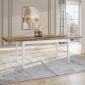 Tavolo pranzo allungabile 90x160-240 legno rovere bianco classico Guilhem Promozione
