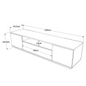 Mobile TV 180cm soggiorno design moderno 3 ante bianco legno Nirrat Sconti