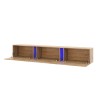Mobile porta TV design sospeso moderno 240cm 3 ante luce LED Selby 