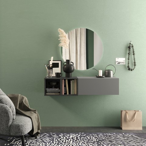 Mobile ingresso sospeso design moderno grigio bianco lucido Infinity 56 Promozione