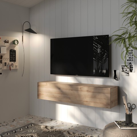 Mobile TV design sospeso minimal moderno in legno con anta Infinity 54 Promozione