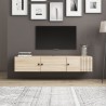 Mobile TV sospeso in legno bianco design moderno 150x32x28cm Leo Misure