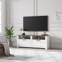 Mobile porta TV soggiorno bianco e legno stile classico 2 ante Grado Sconti