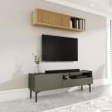 Mobile TV soggiorno design minimal moderno nero 2 ante 153x35x50cm Leroy Sconti