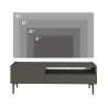 Mobile TV soggiorno design minimal moderno nero 2 ante 153x35x50cm Leroy Stock