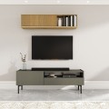 Mobile TV soggiorno design minimal moderno nero 2 ante 153x35x50cm Leroy Promozione