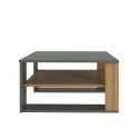 Tavolino caffè basso nero design moderno quadrato in legno 75x75cm Borvin Offerta