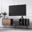 Mobile soggiorno TV moderno 160 cm anta scaffali bianco nero Kostan Scelta